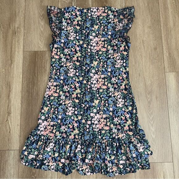 Tommy Hilfiger Size 10 Floral Printed Flutter Sleeve Tiered Ruffle Trim Dress - Picture 9 of 13